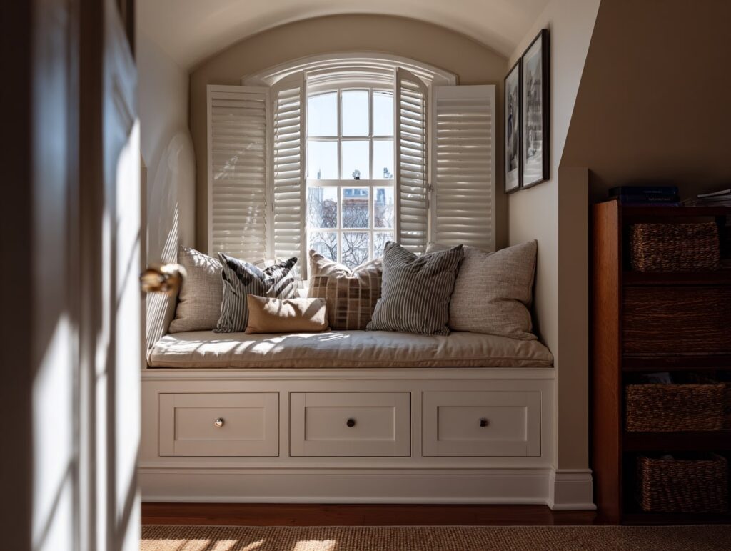 1. Cozy Window Seat with Built-In Drawers