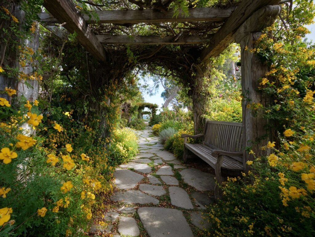 Rustic Arbor Bench Nook

