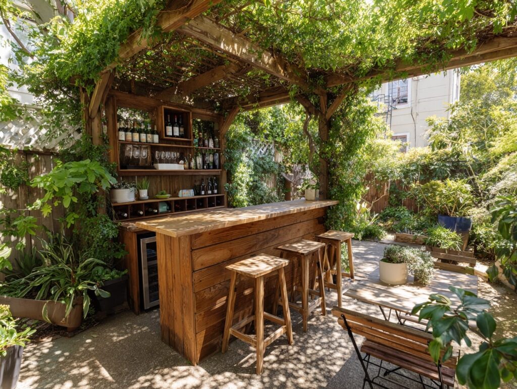 Garden Bar Patio with Rustic Charm