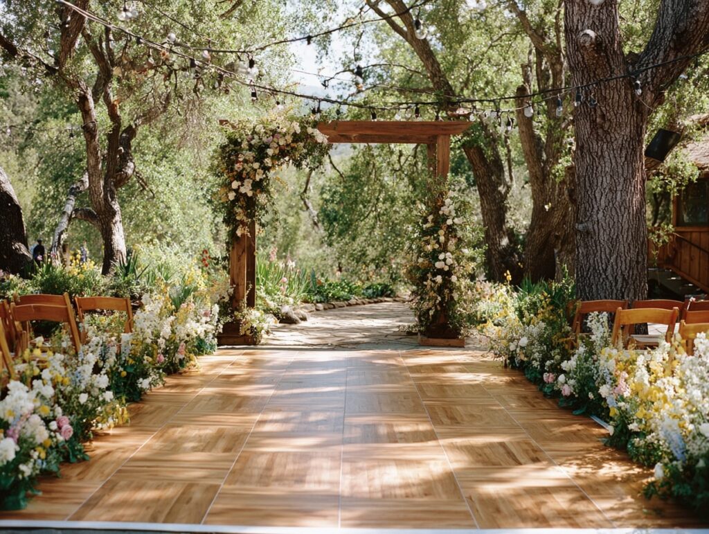 Garden-Inspired Wooden Dance Floor


