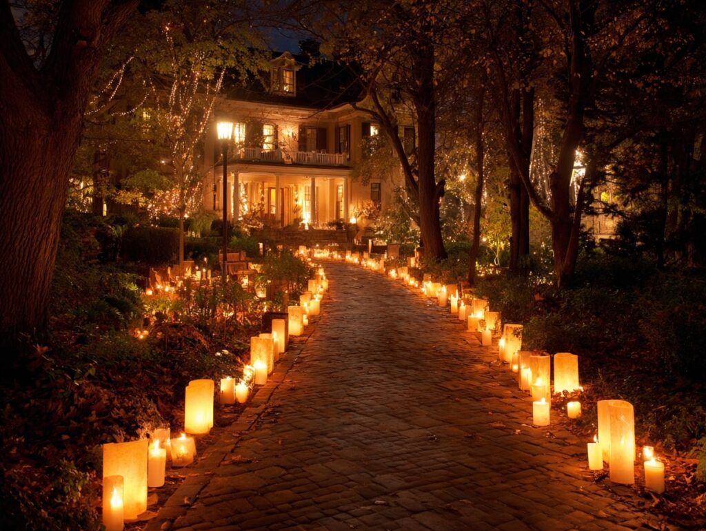 Candlelit Pathway to Welcome Guests