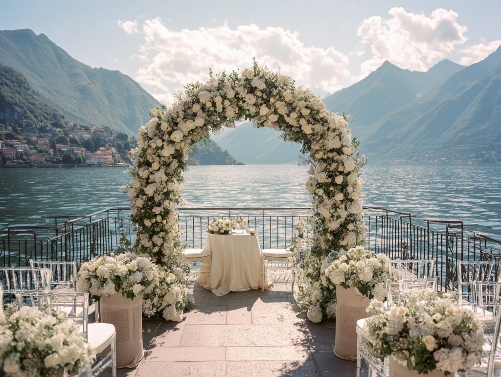 Lakefront Elegance at the Altar