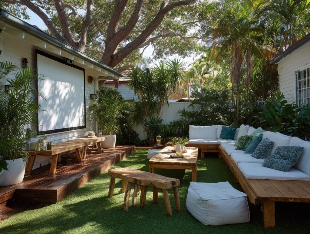 20. Backyard Outdoor Movie Lounge