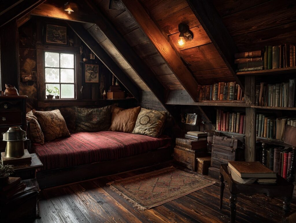 Rustic Attic Retreat Reading Nook