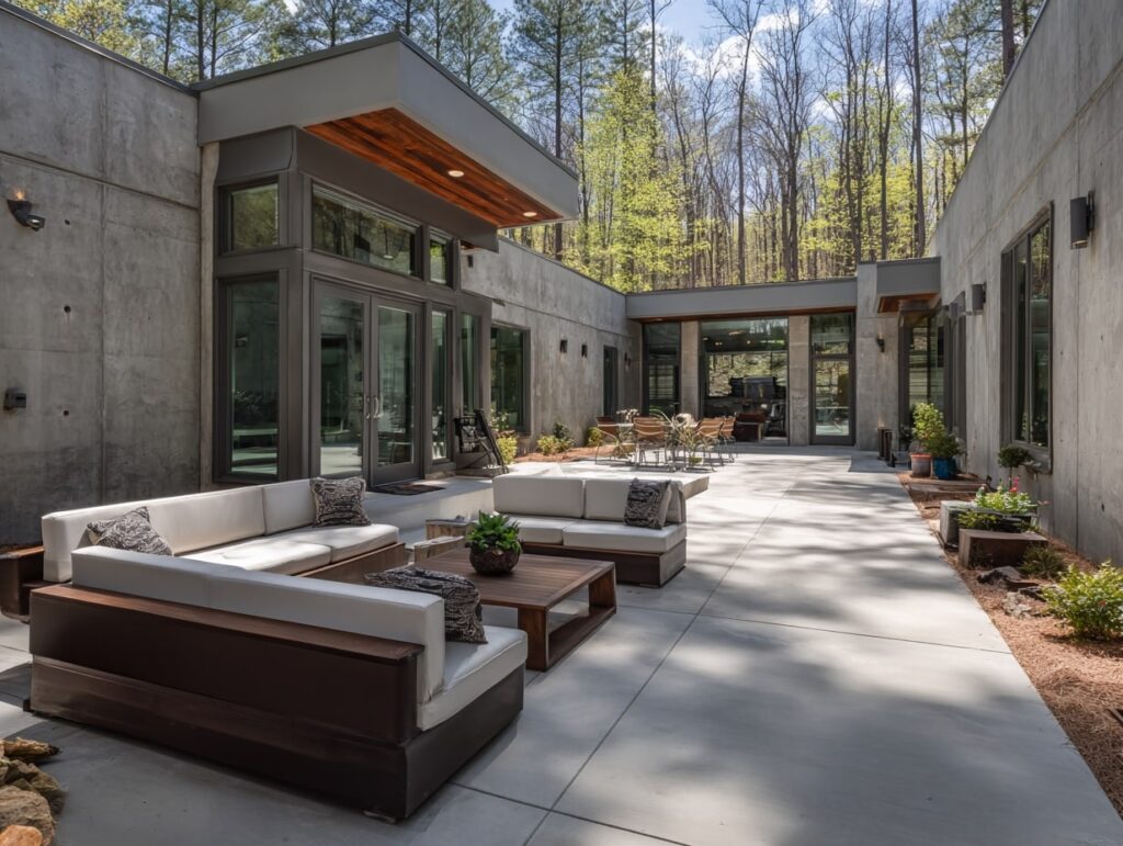 Modern Courtyard Patio with Clean Lines