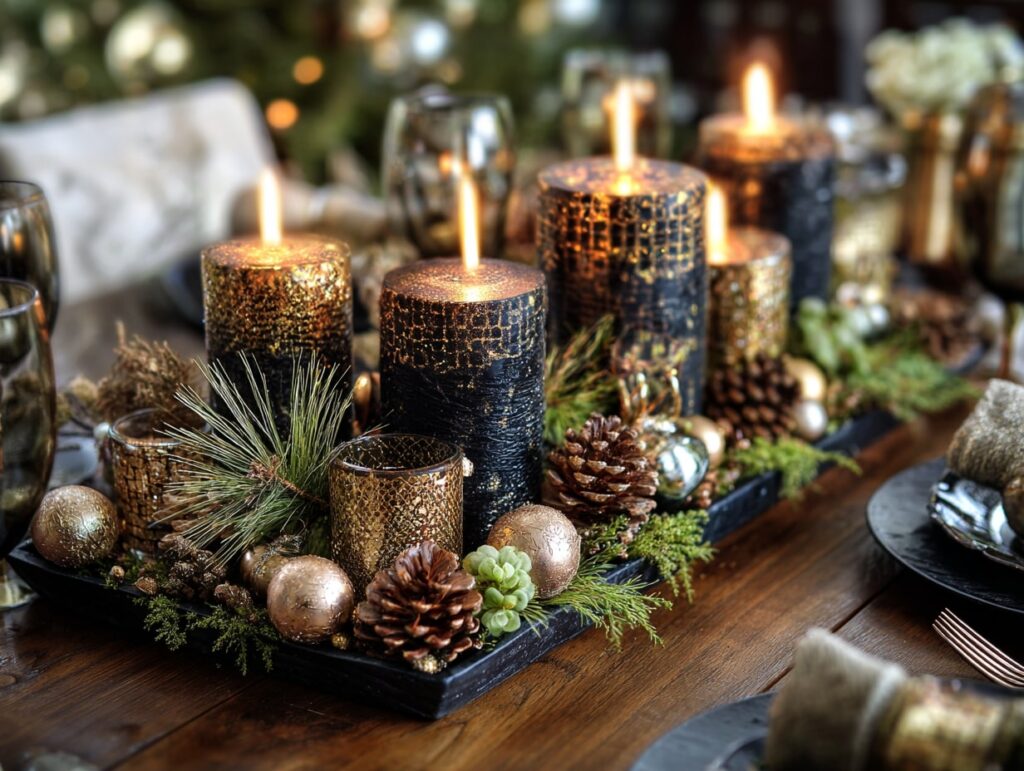 Elegant Christmas Candle Centerpiece