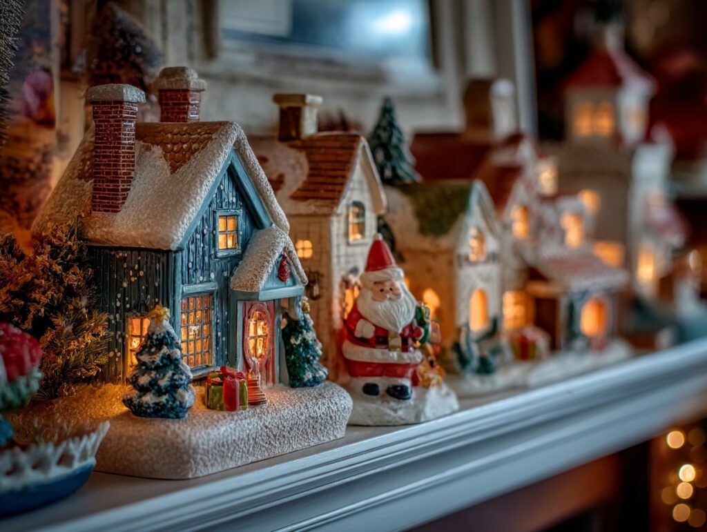 Charming Christmas Village Mantel Display