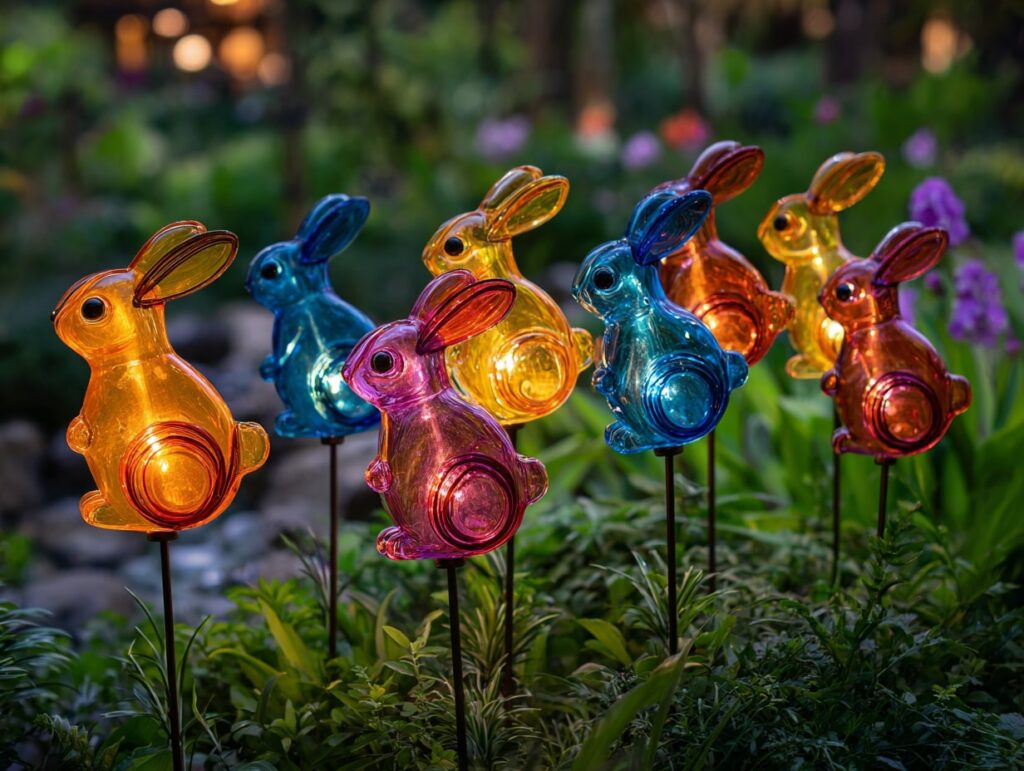 6. Colorful Bunny Garden Stakes