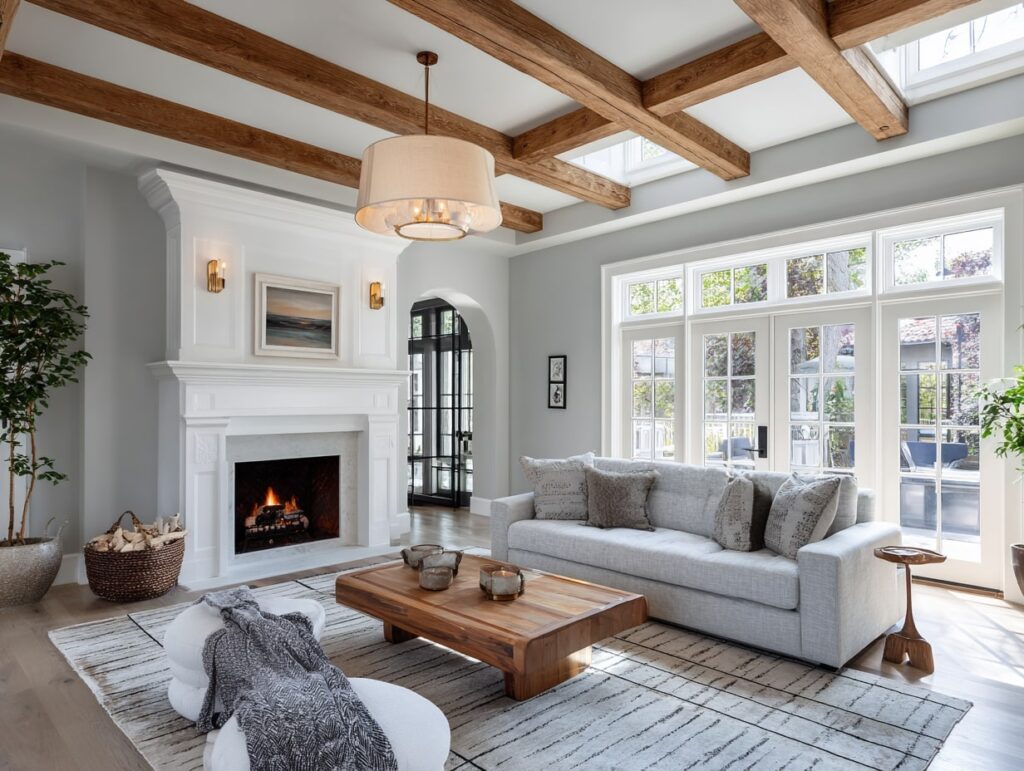 Modern Beige Living Room with Bold Accents