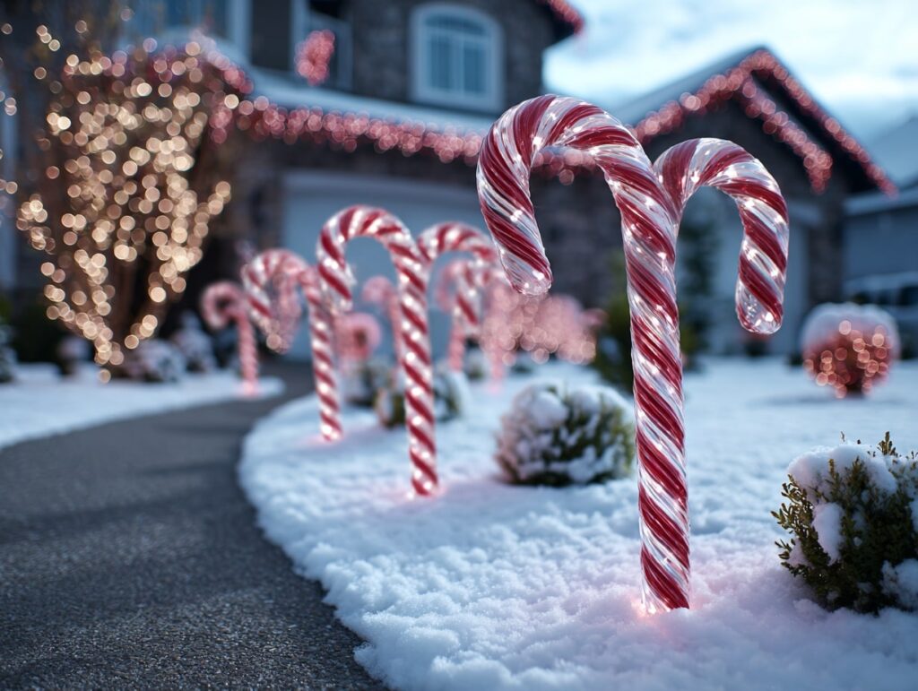 Candy Cane Pathway Lights for a Sweet Welcome