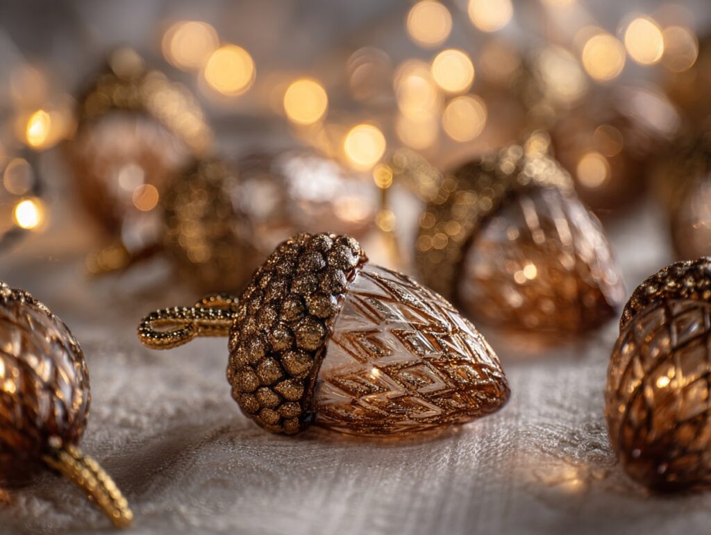 Golden Acorn Ornaments for a Sparkling Touch
