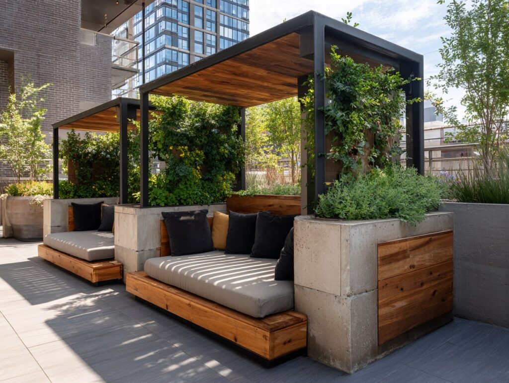 Urban Oasis with Modern Cabanas