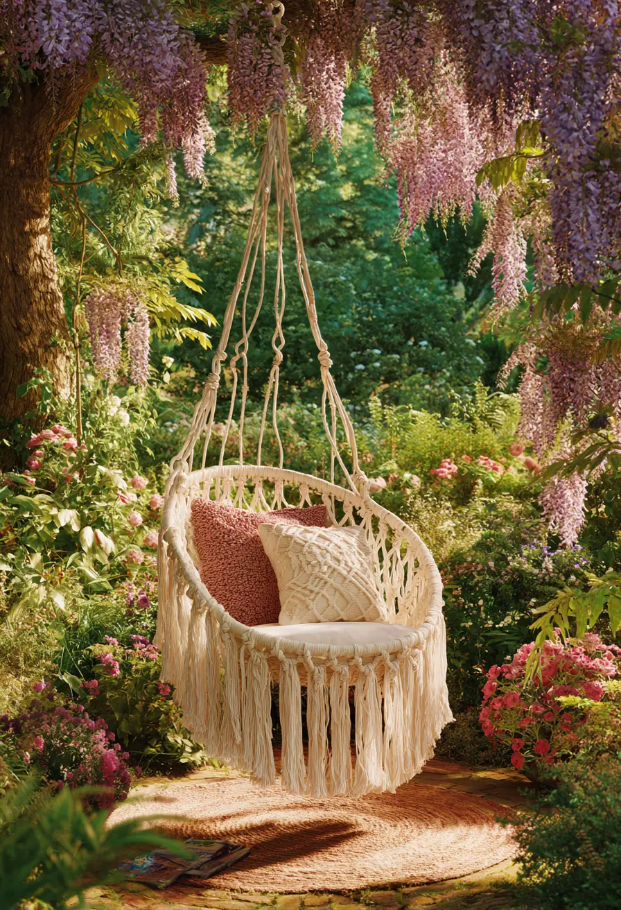 Bohemian Macrame Hammock Chair