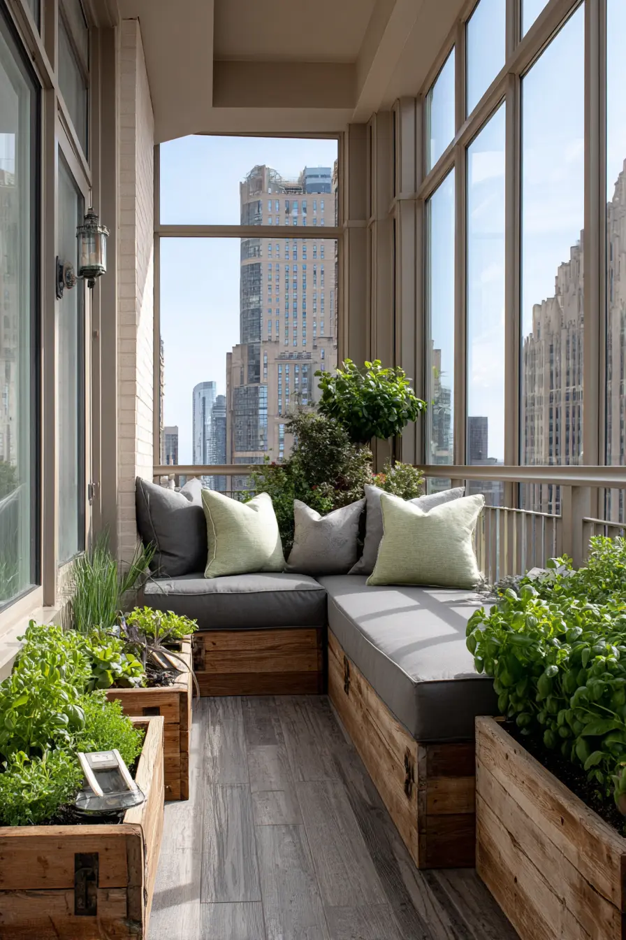 Cozy Herb Planters with Seating