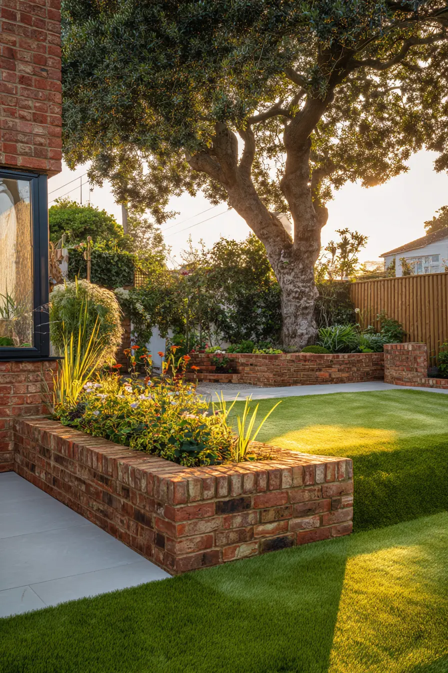 Modern Brick Edged Lawn