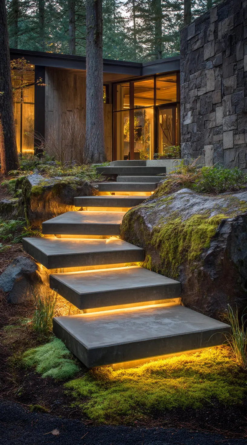 Floating Steps Over Greenery