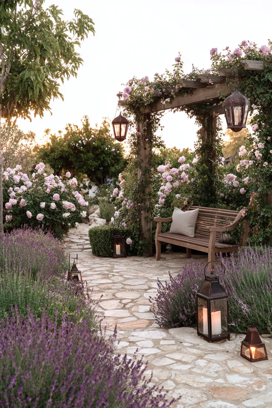 Idyllic Cobblestone Cottage Patio