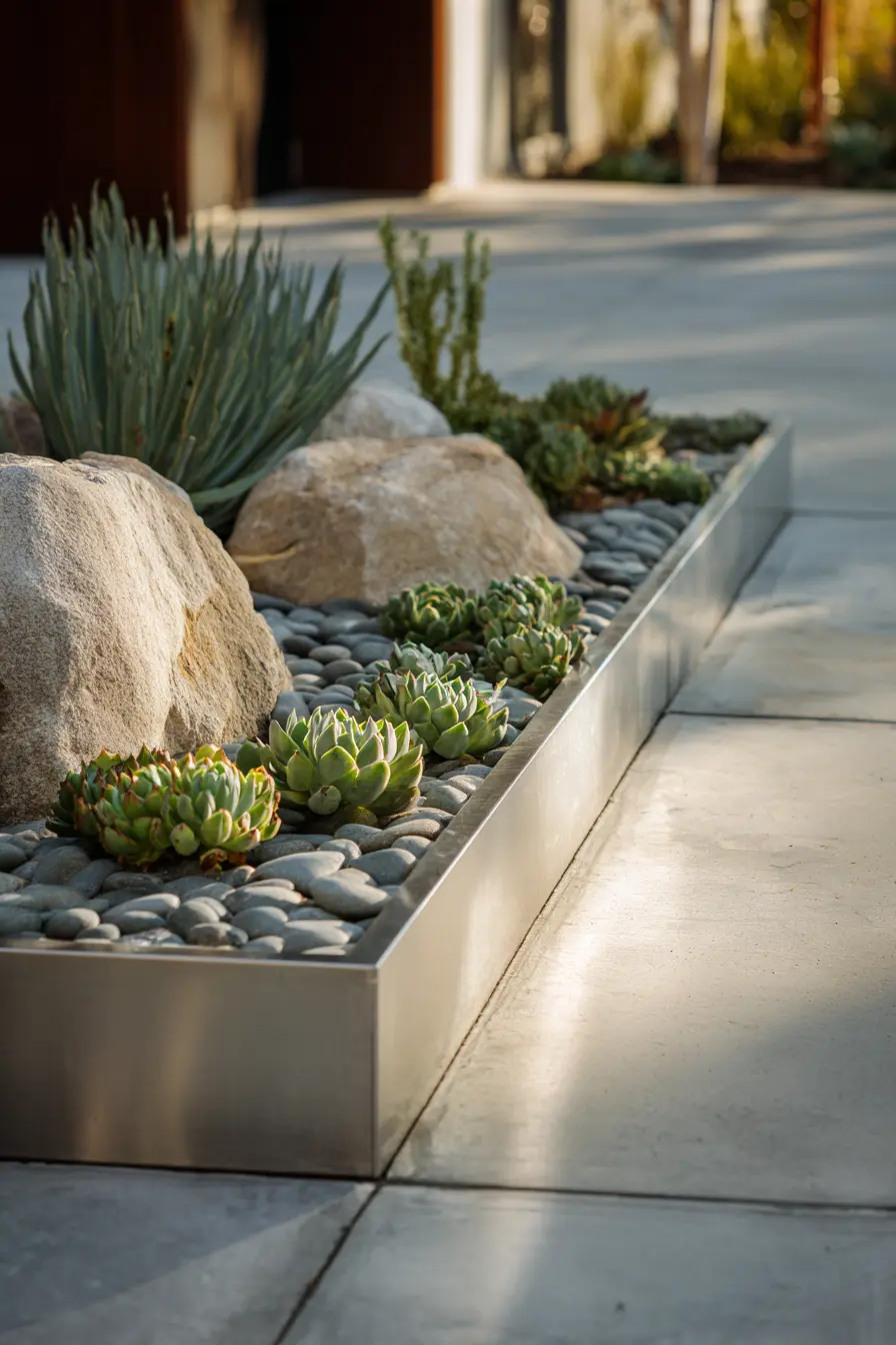 Modern Metal Garden Edging Design