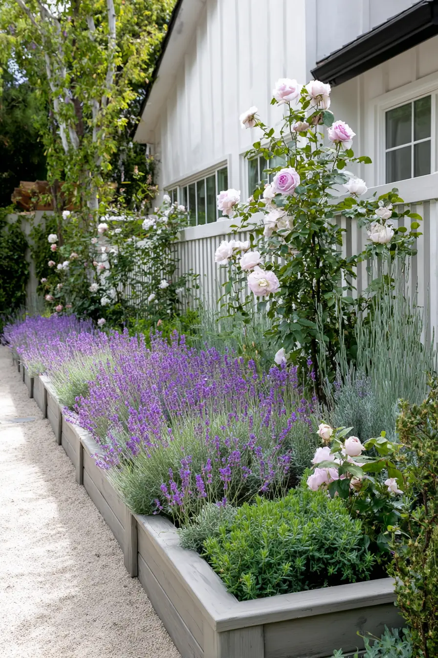 Modern Raised Bed with Roses