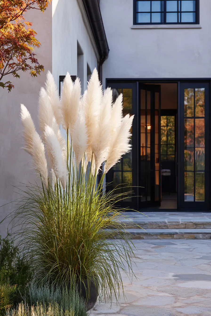 Ornamental Grass Border by Steps