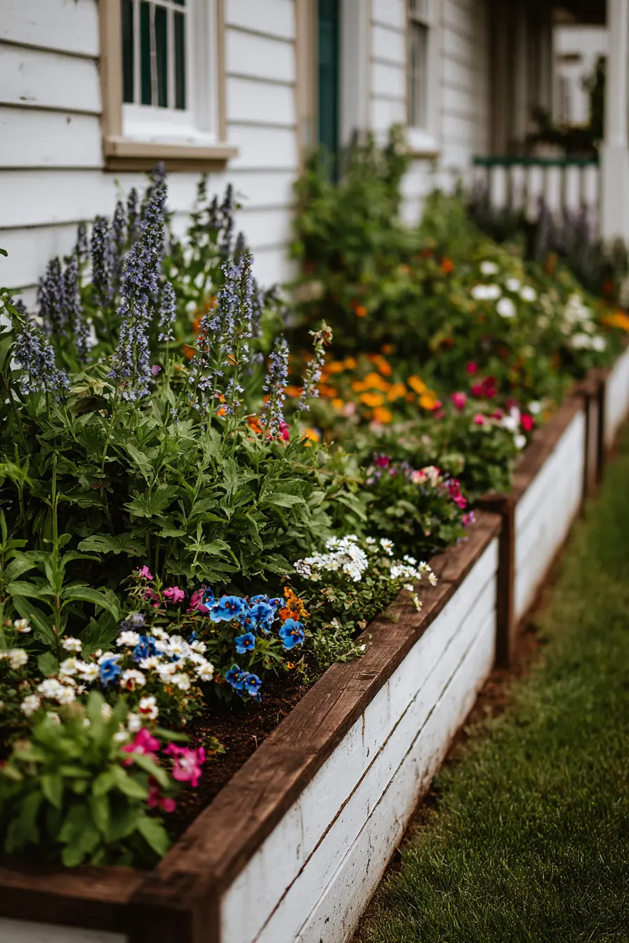 Charming Colorful Flower Bed Edging