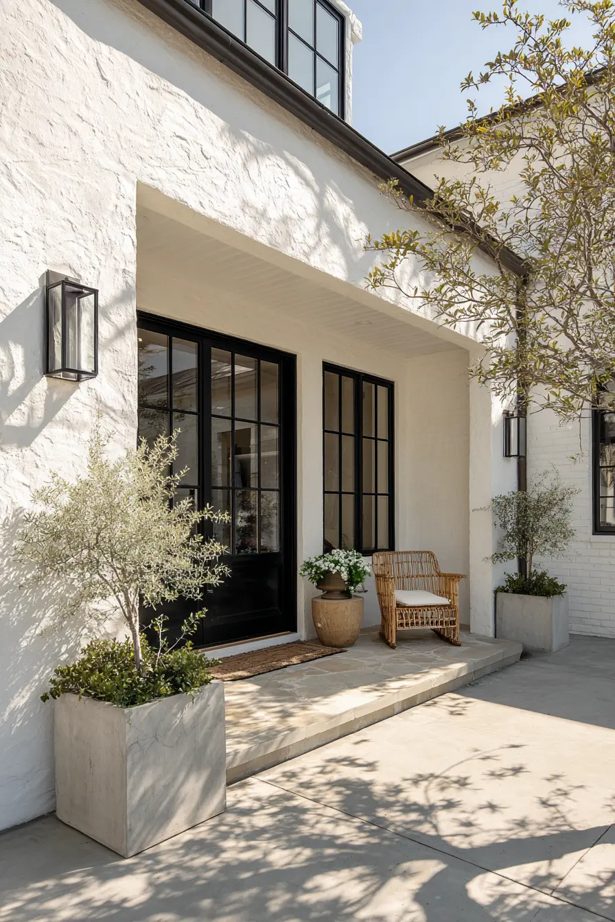 Modern Minimalist Patio with Planters