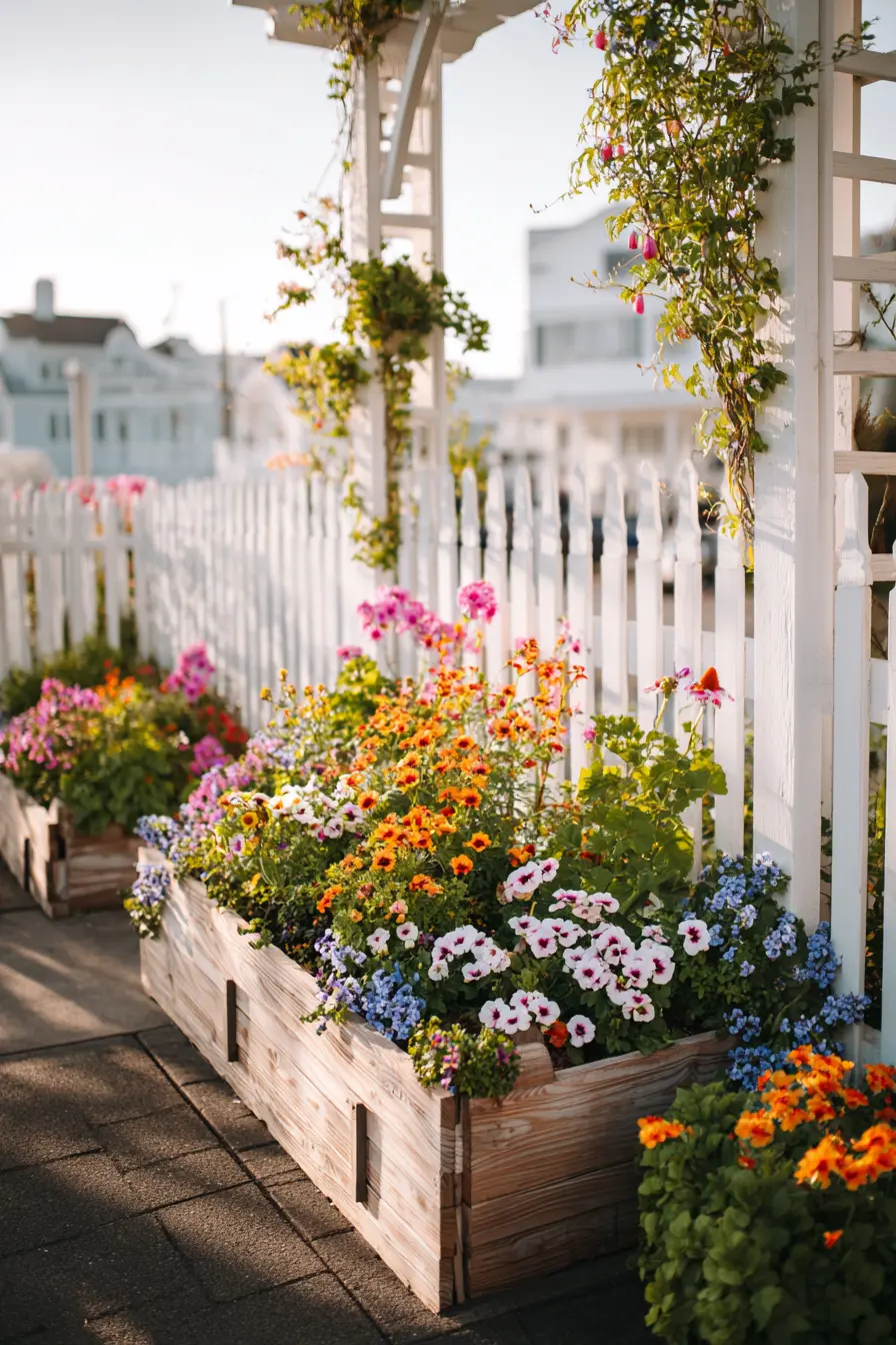 Colorful Raised Flower Bed Garden