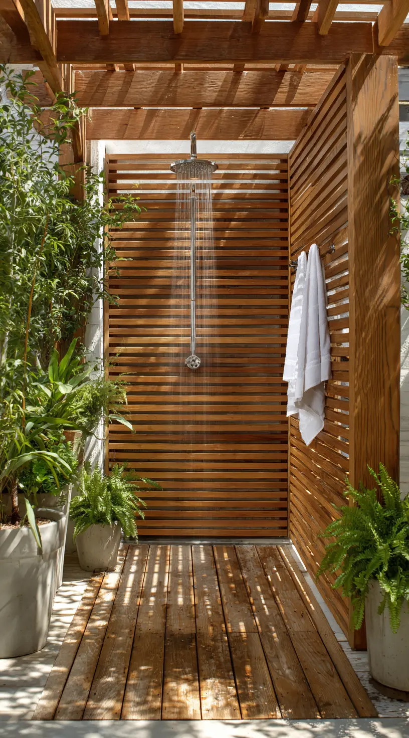 Seaside Outdoor Shower Nook