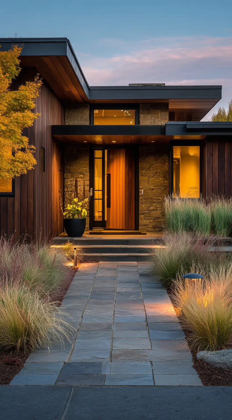 Warm Wood And Soft Light Entryway