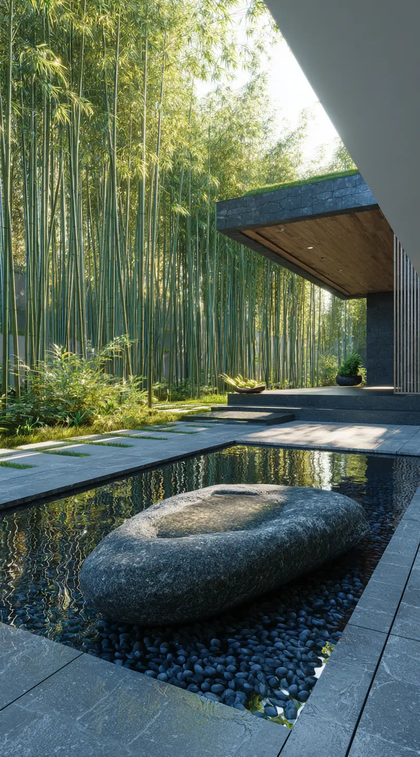 Zen Patio With Water Feature