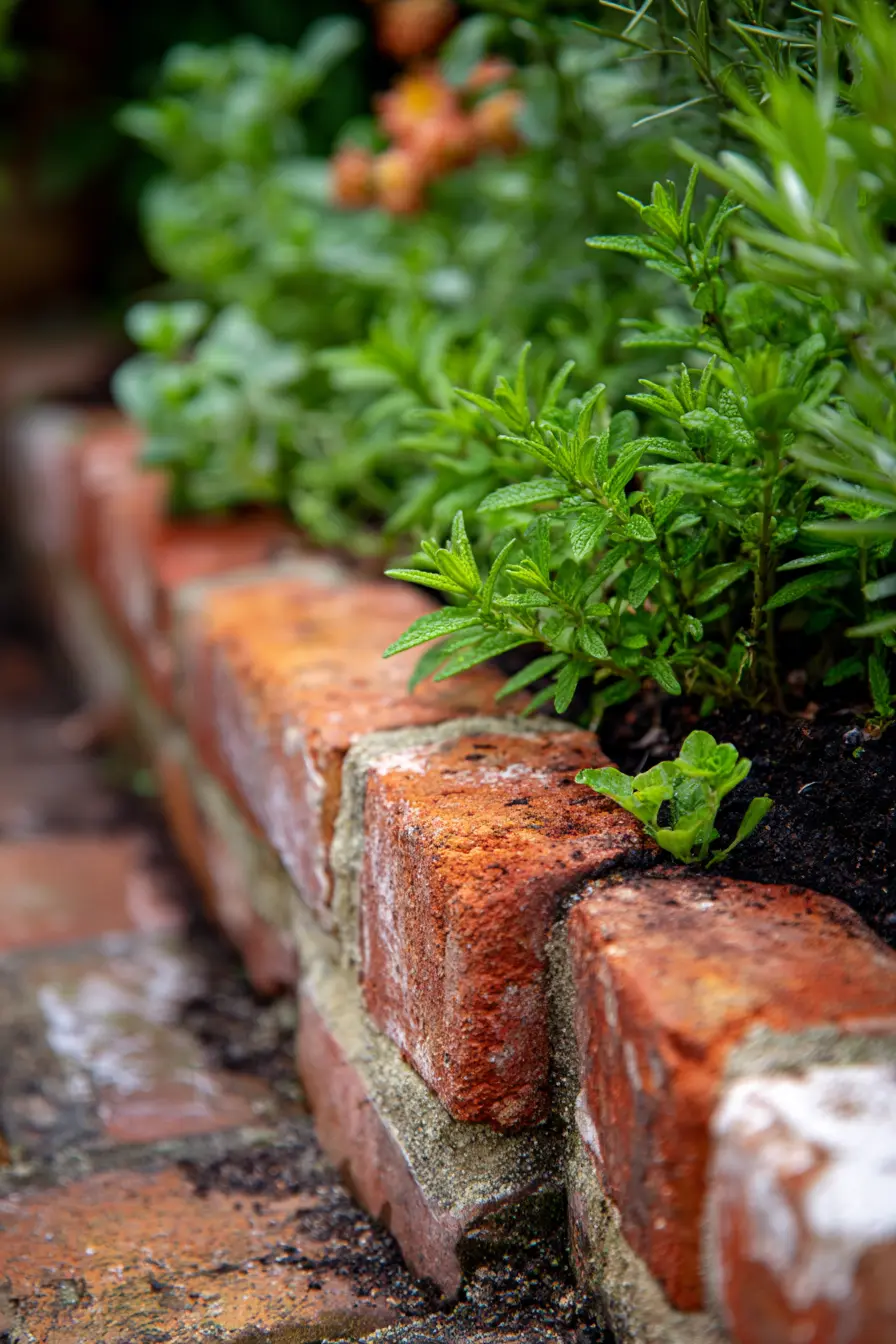Brick Edging For A Rustic Garden Bed