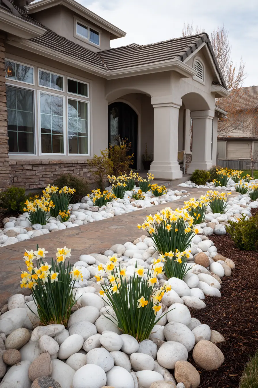 Charming Rock Garden with Daffodils