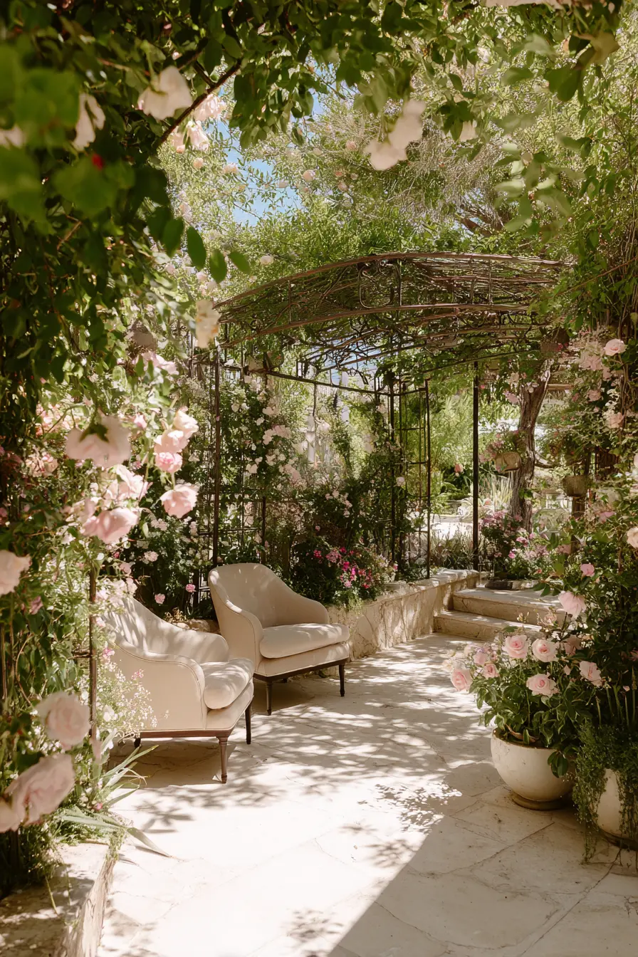 Hidden Patio in a Lush Cottage Garden