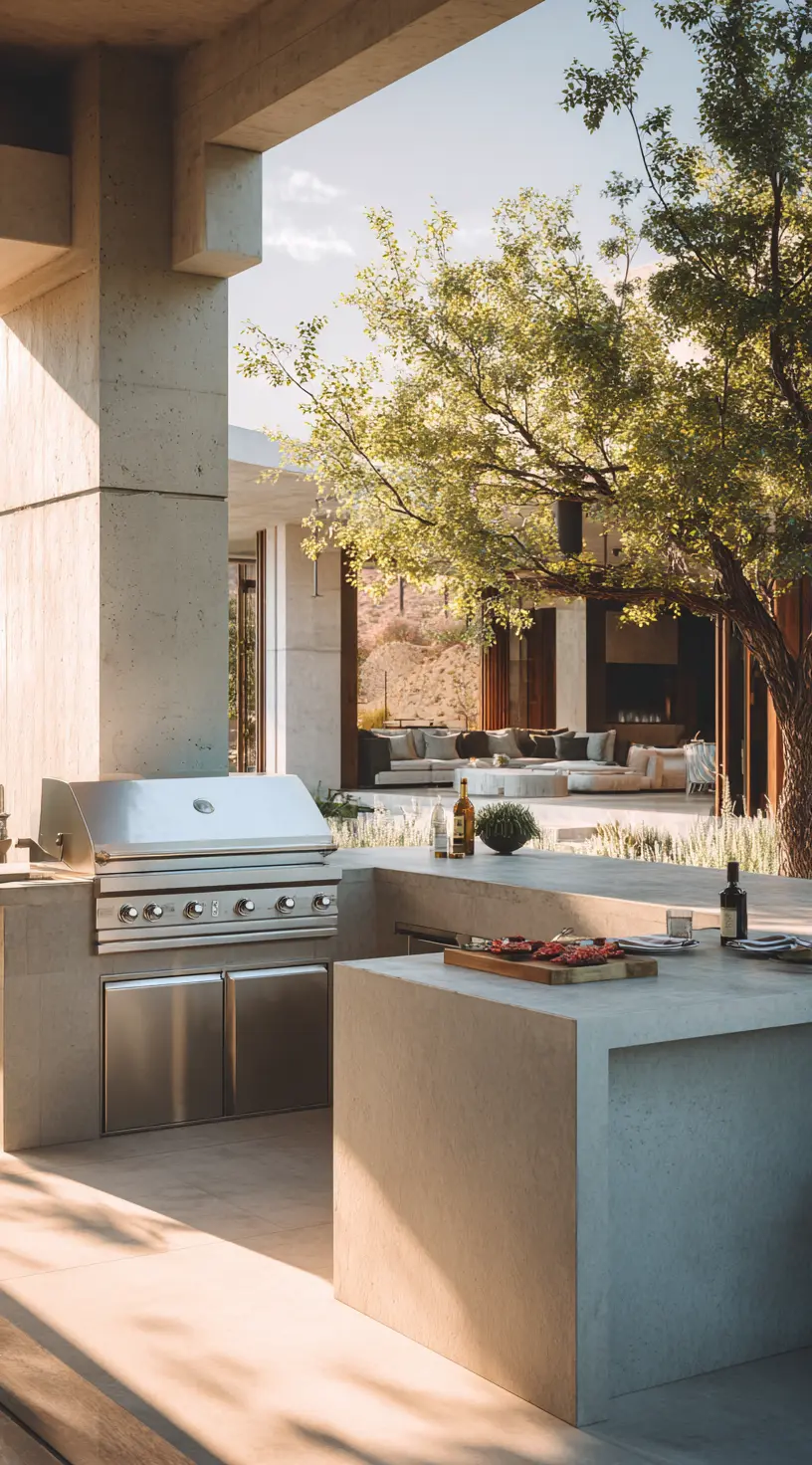 Sleek Modern BBQ Island