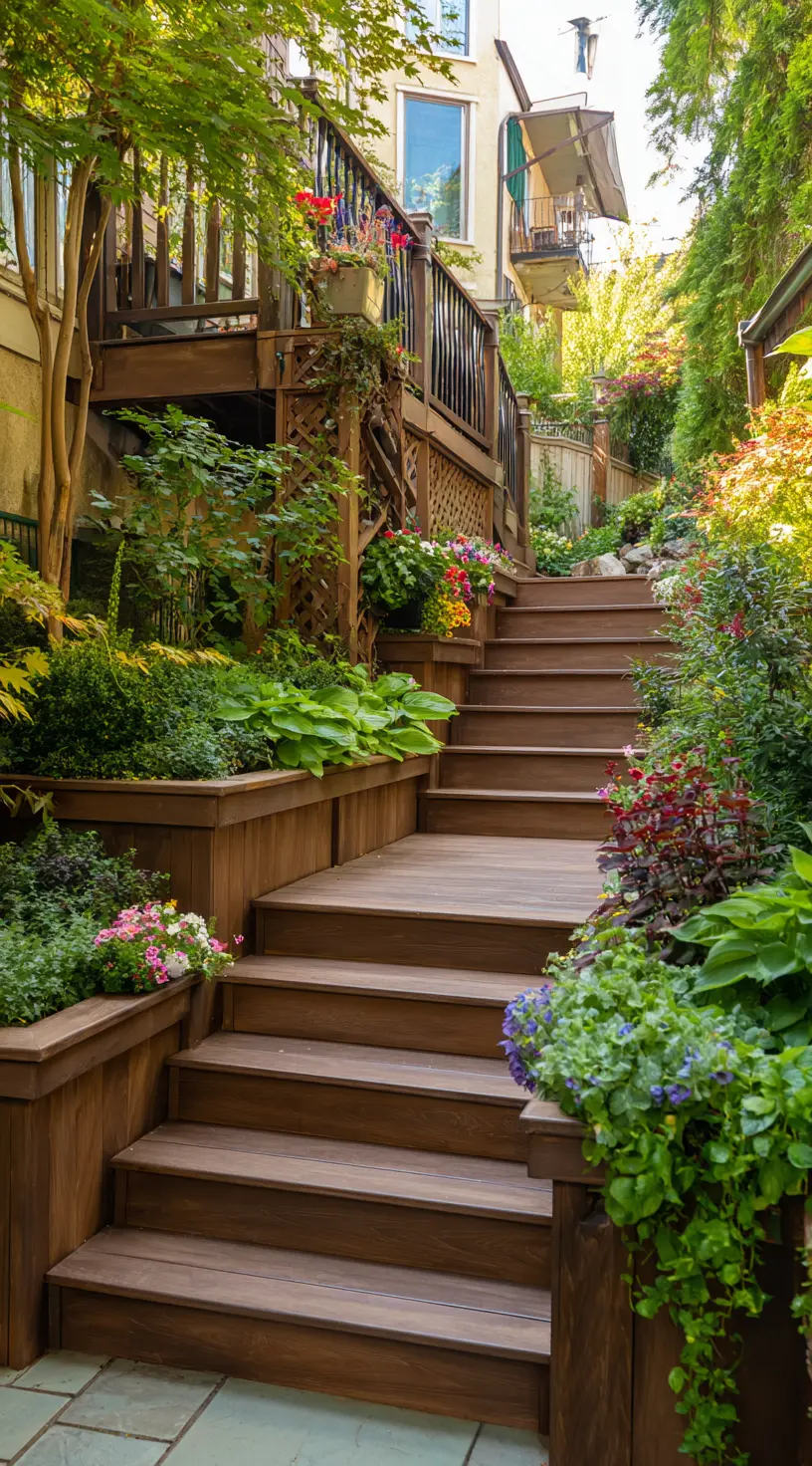 Sloped Yard With A Deck Overlook