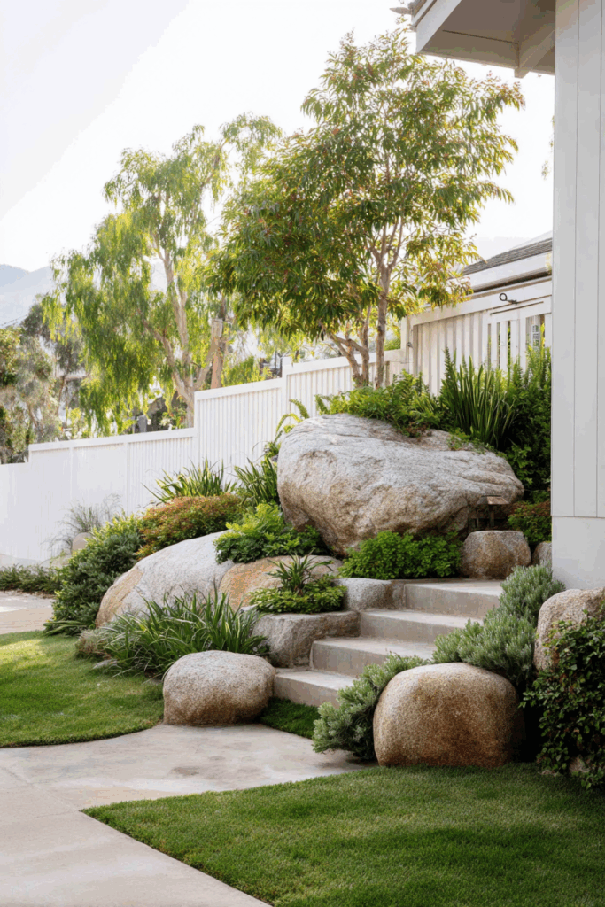 Succulent Rock Garden with Steps