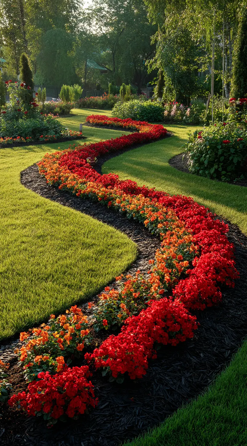Colorful Curve Along The Lawn