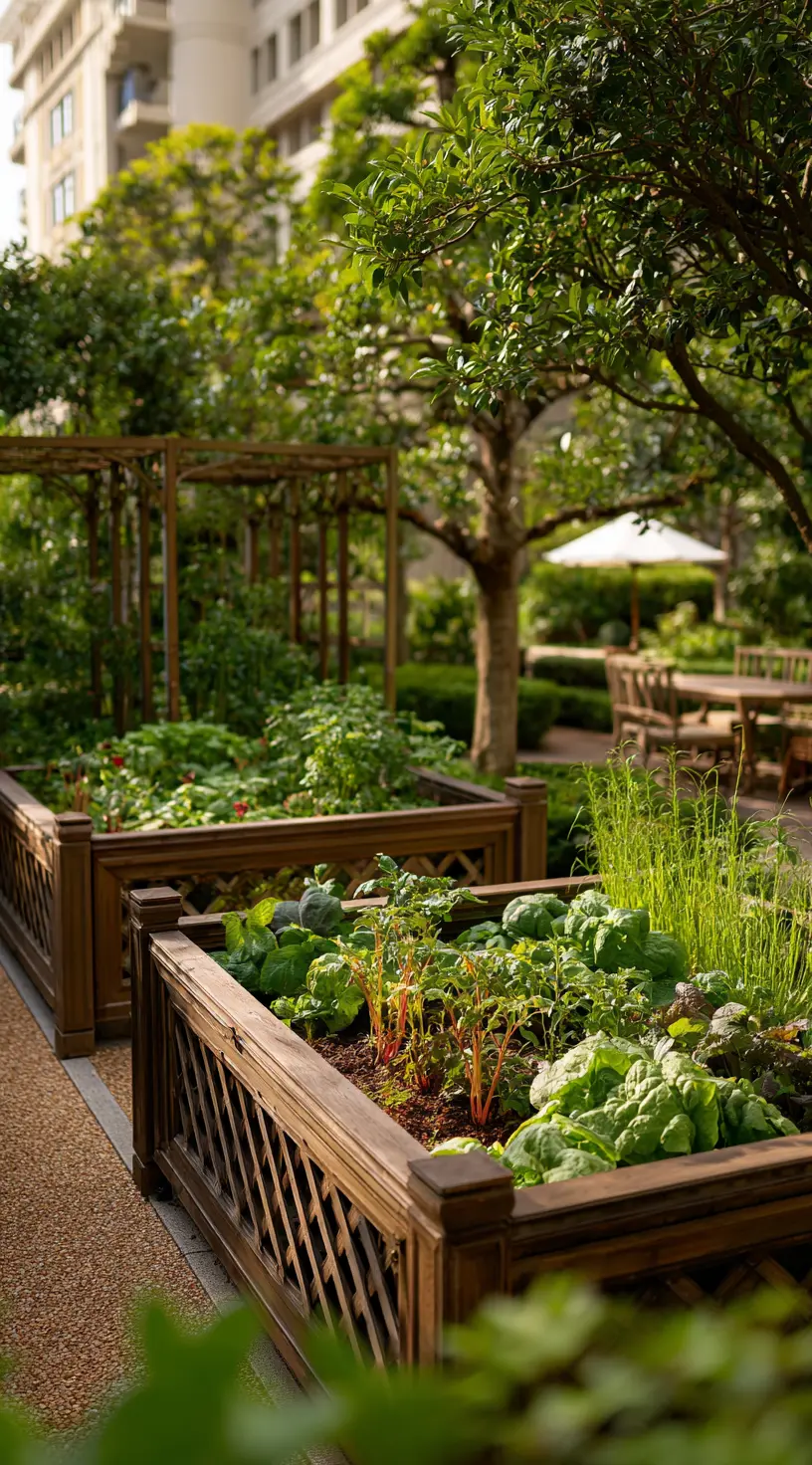 Lattice Enclosed Raised Garden Beds
