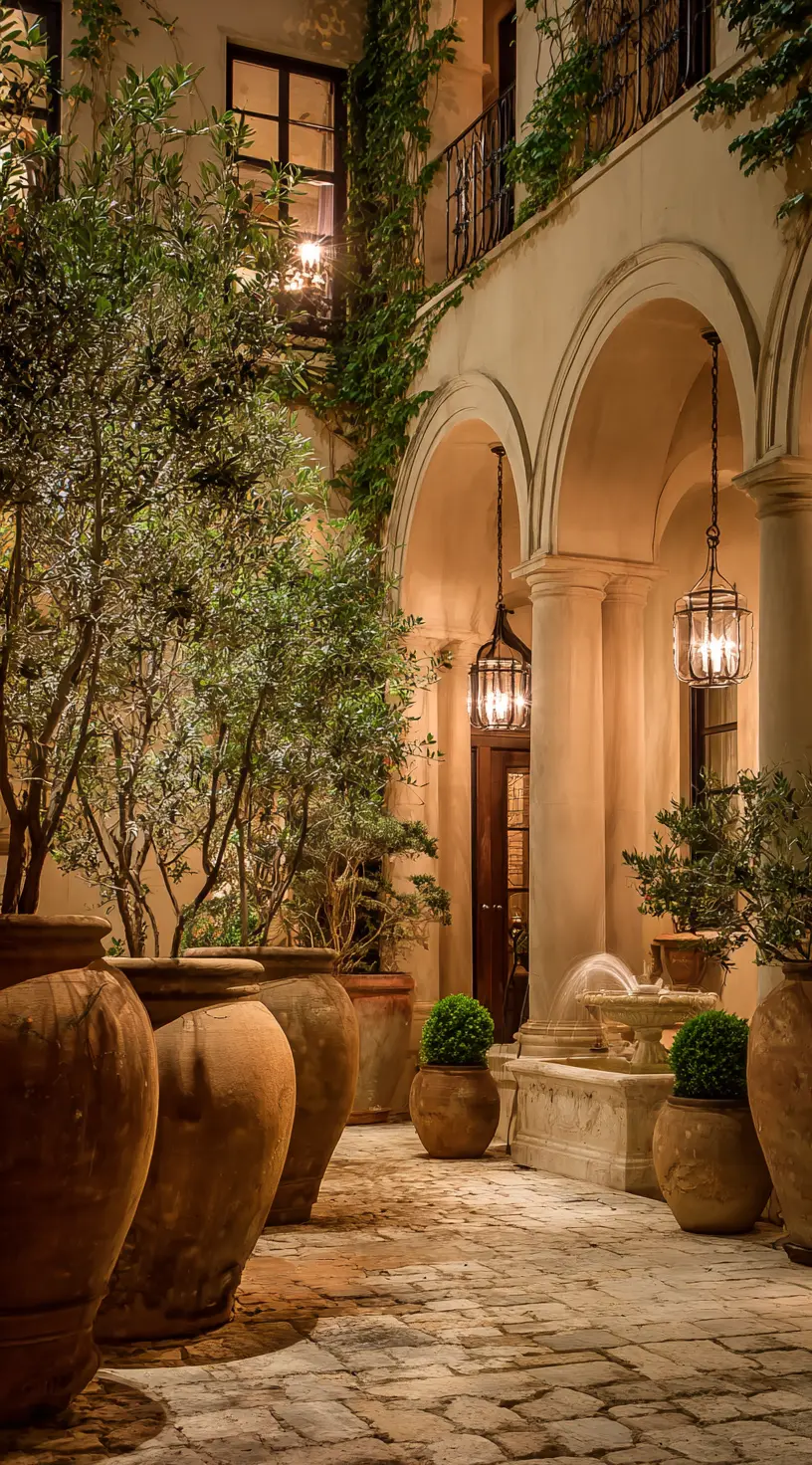 Mediterranean Courtyard Glow