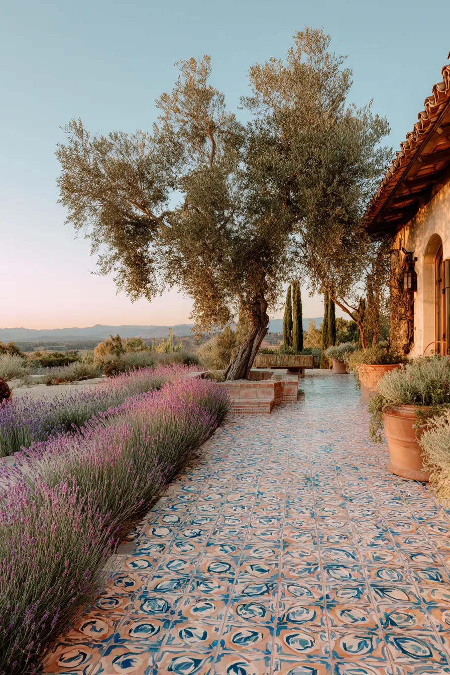 Mediterranean Lavender Pathway Garden