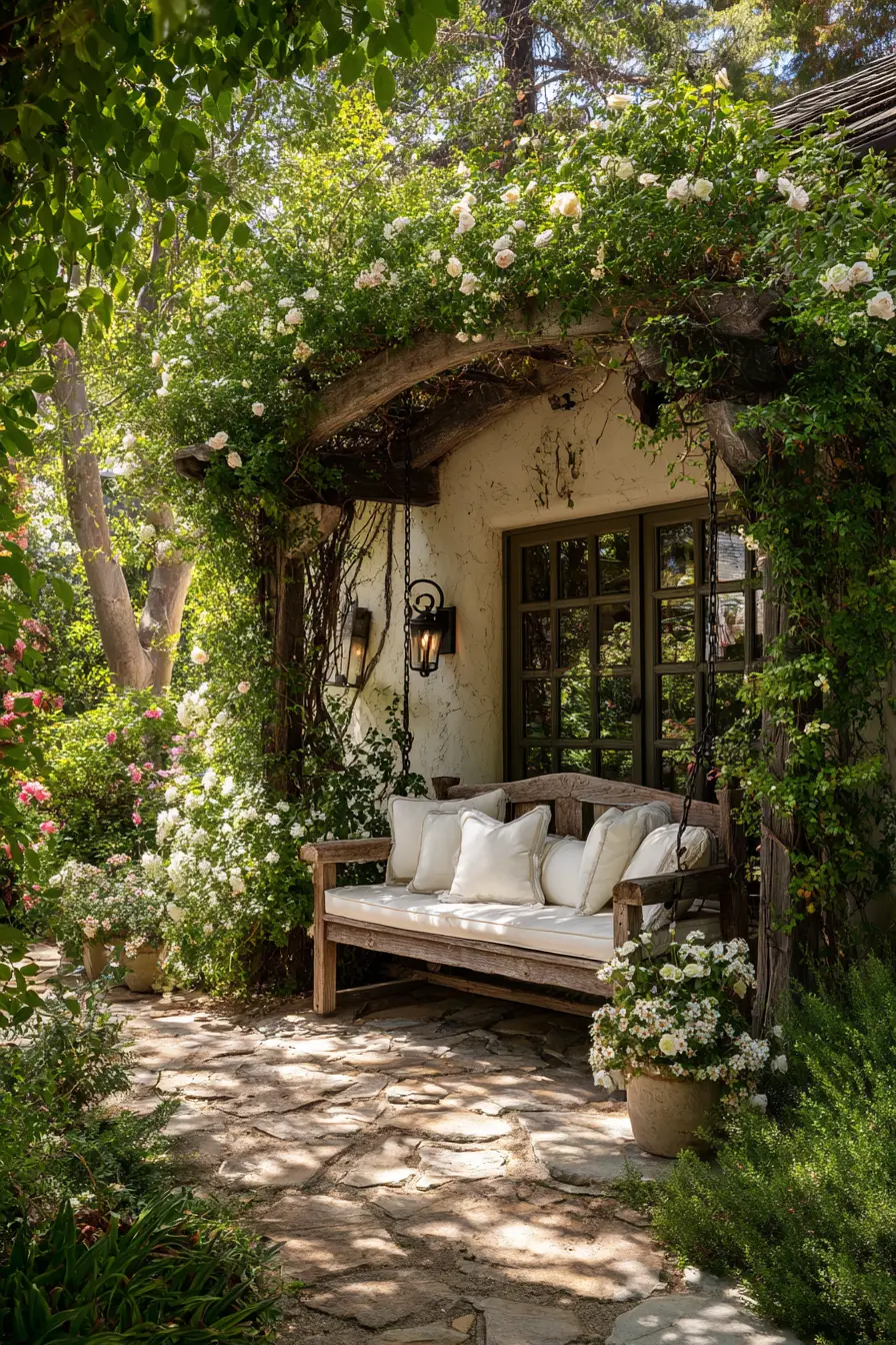 Rustic Flagstone Cottage Patio