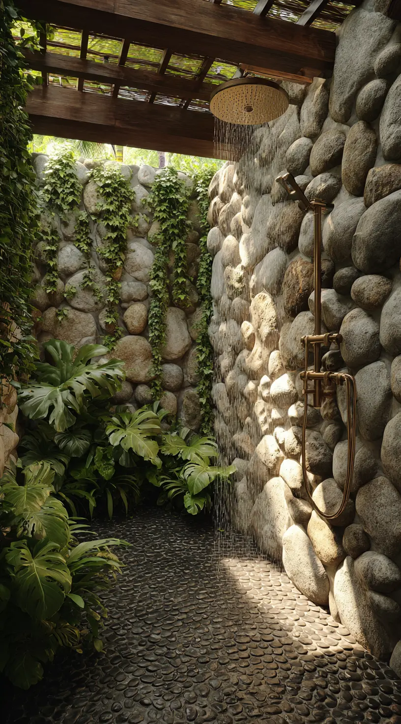 Luxury Outdoor Rock Shower