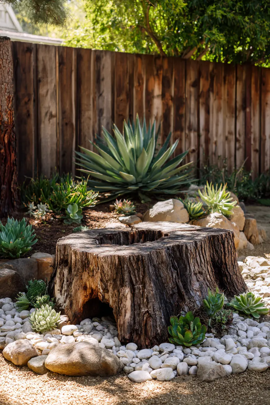 Minimalist Rock Garden with Succulents