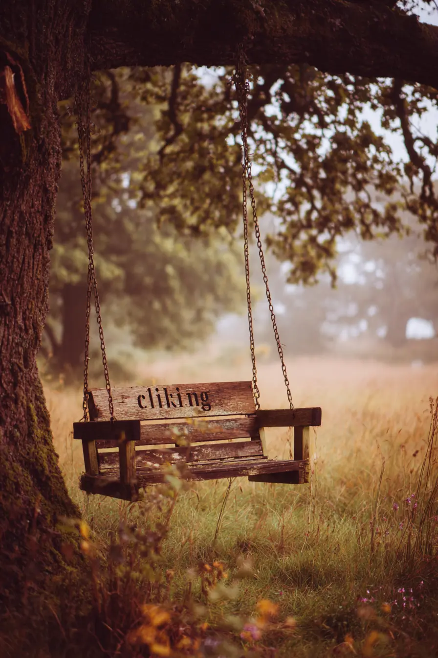 Rustic Wooden Tree Swing Design
