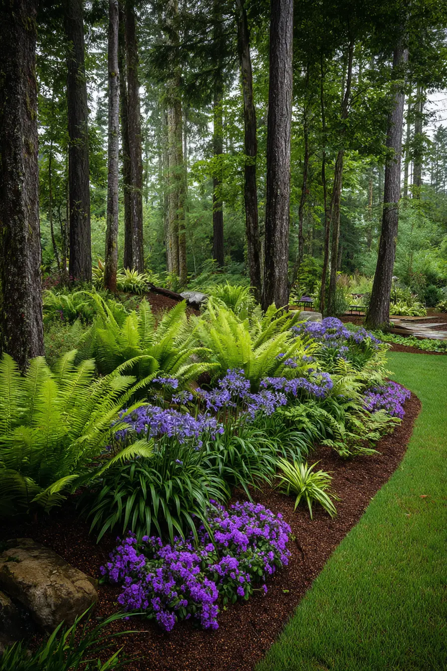 Woodland Fern and Violet Garden