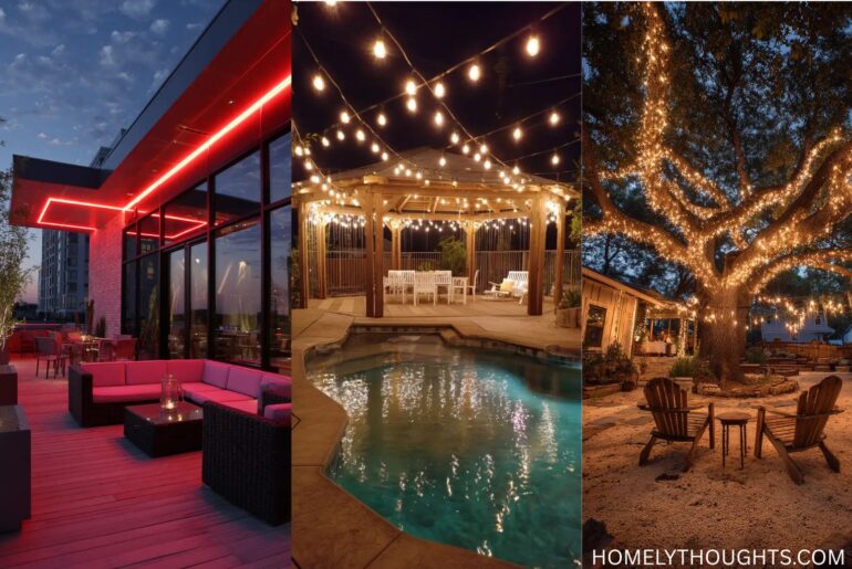 16 Backyard Patio String Light Ideas for Decoration and a Cozy Ambience