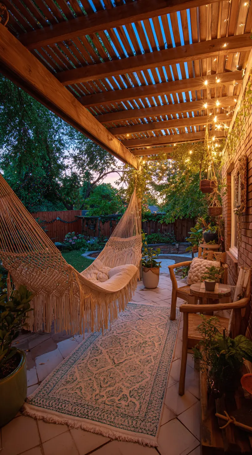 Elegant Pergola Hammock Lounge