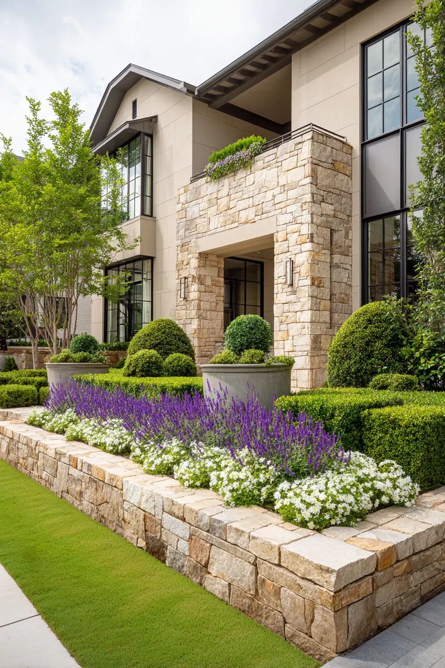 Elegant Rock Garden with Lavender Accents