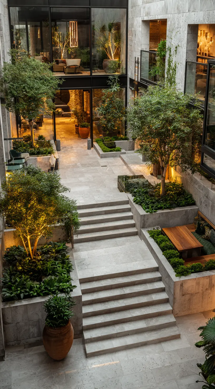 Glass And Concrete Fusion Front Yard