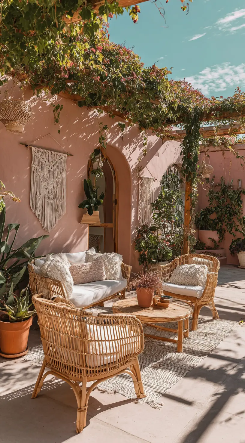 Bohemian Rattan Pergola